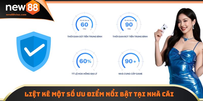 Một số ưu điểm nổi bật tại nhà cái NEW88