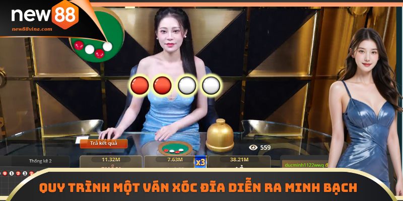 Quy trình một ván xóc đĩa NEW88 diễn ra minh bạch