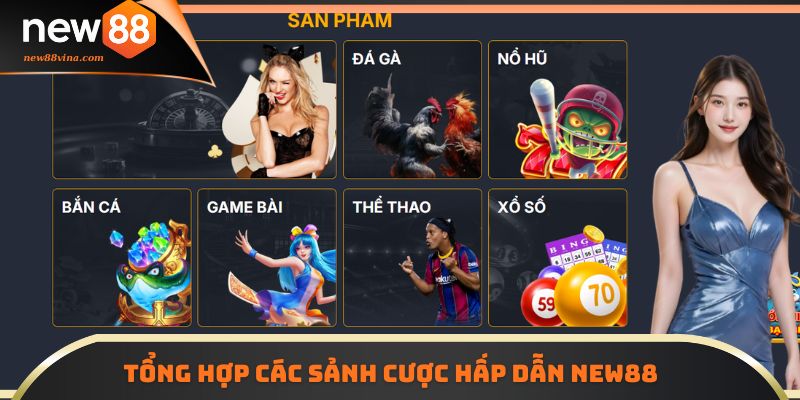 Tổng hợp các sảnh cược hấp dẫn NEW88 